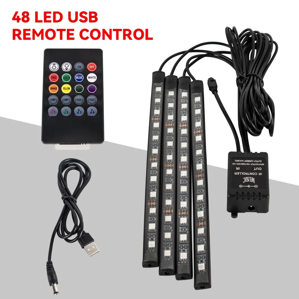 Neon 36 48 72 LED Car Interior