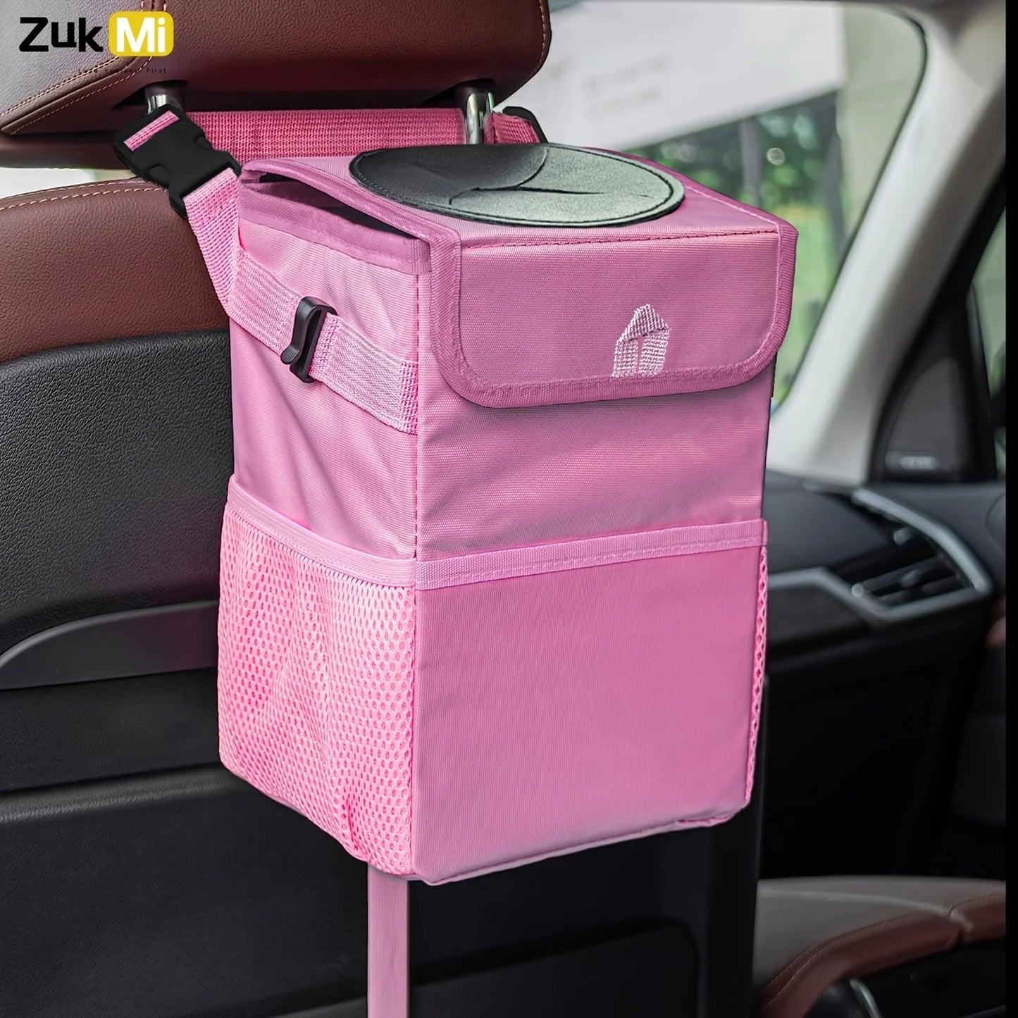 Car Trash Can with Lid - Leakproof Trash Bin