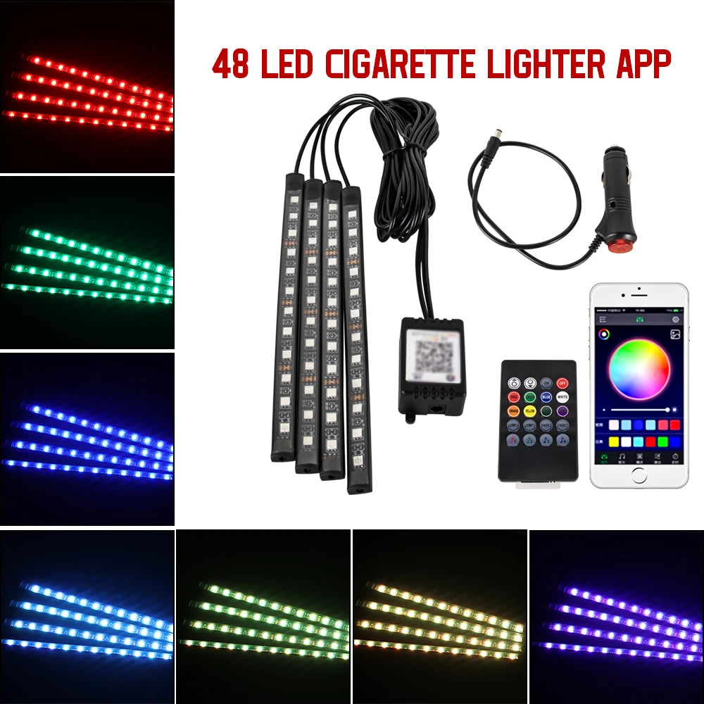 Neon 36 48 72 LED Car Interior
