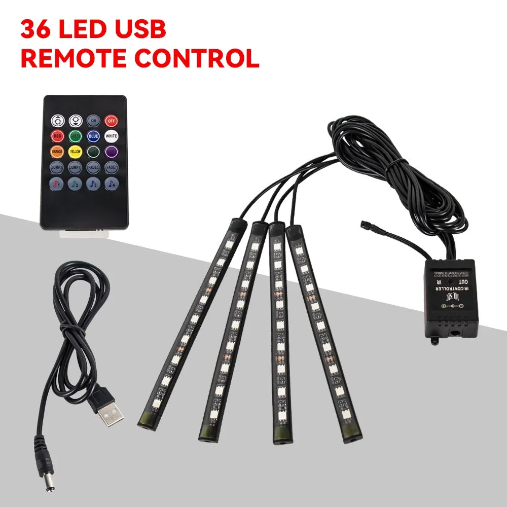 Neon 36 48 72 LED Car Interior