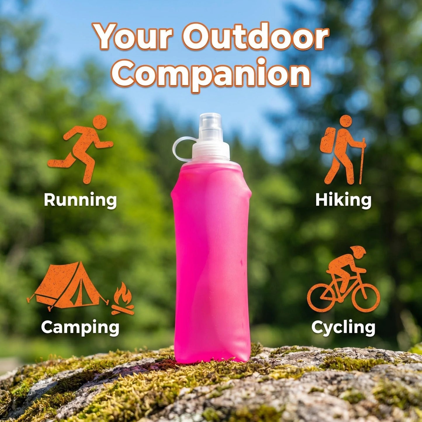 150ml/250ml/500ml Collapsible Silicone Water Bottle