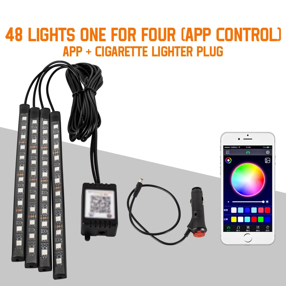 Neon 36 48 72 LED Car Interior