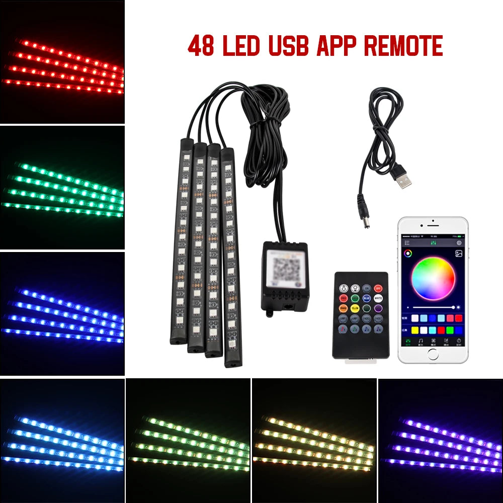 Neon 36 48 72 LED Car Interior