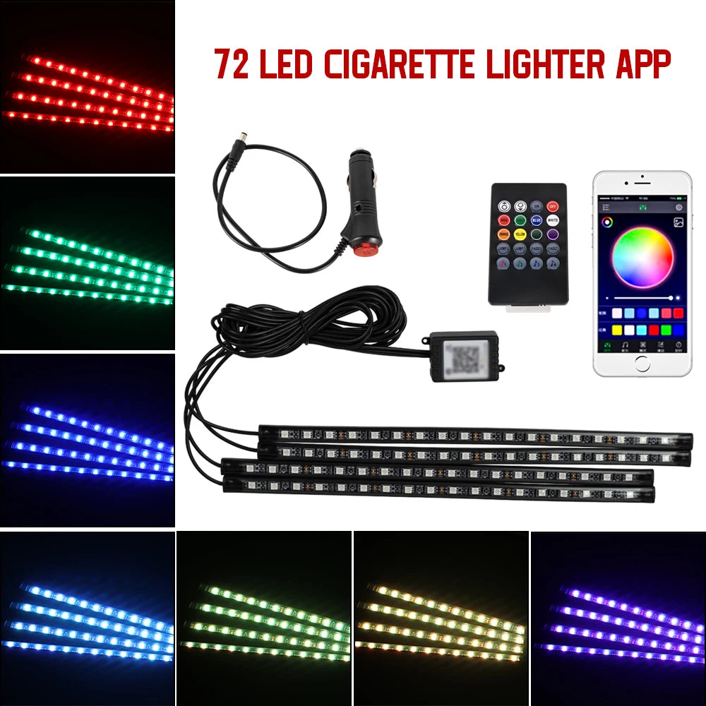 Neon 36 48 72 LED Car Interior
