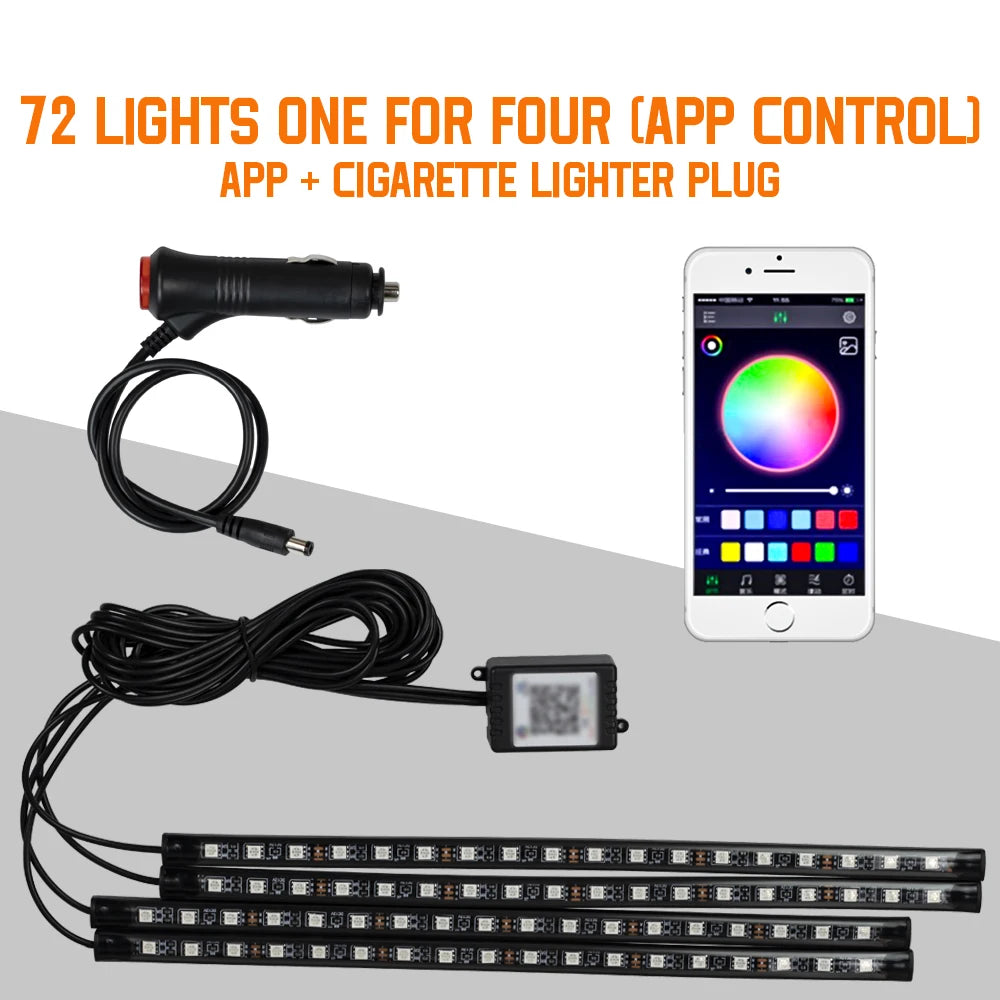 Neon 36 48 72 LED Car Interior