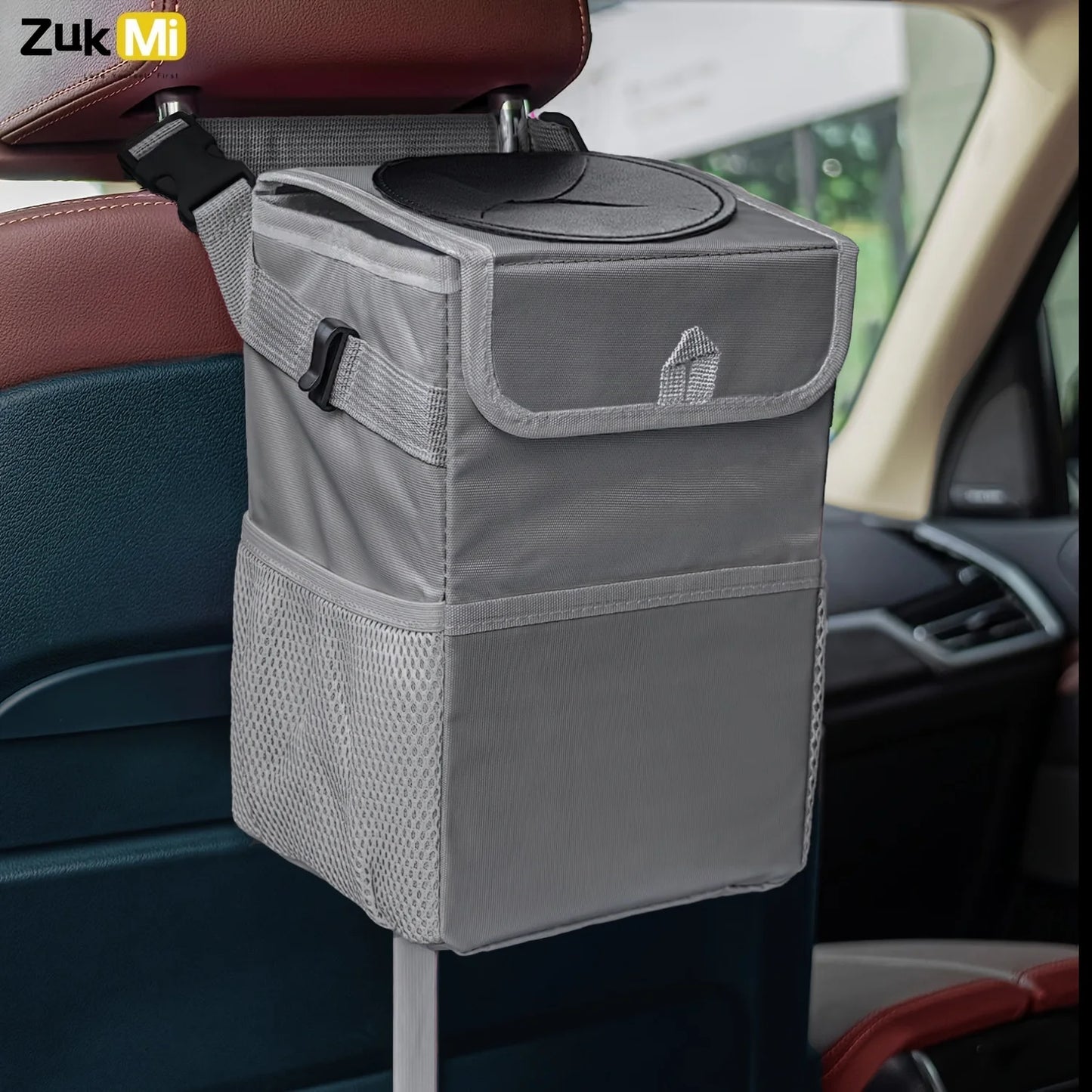 Car Trash Can with Lid - Leakproof Trash Bin