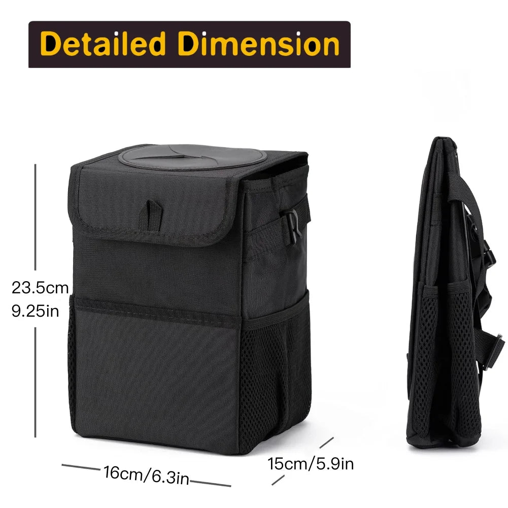 Car Trash Can with Lid - Leakproof Trash Bin