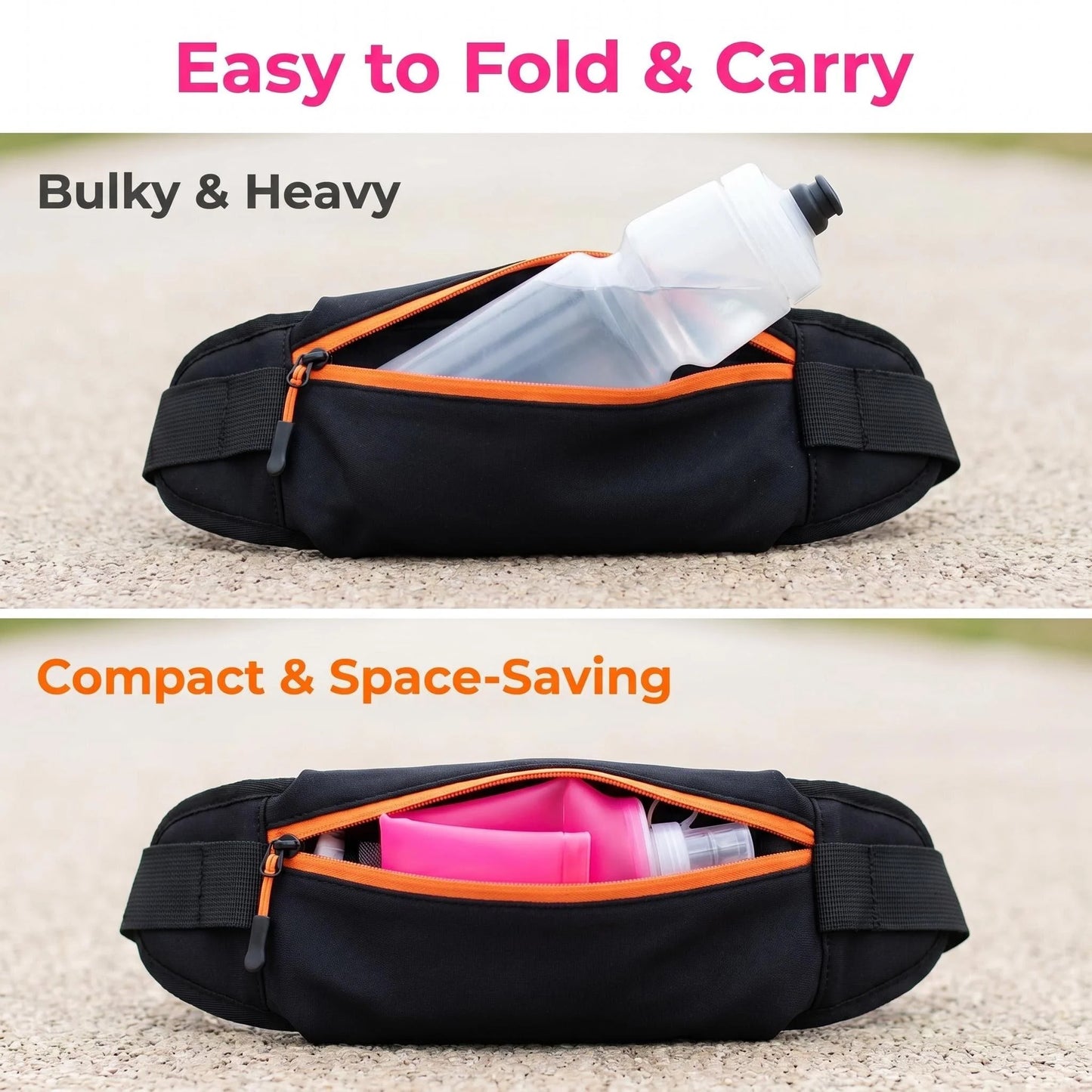 150ml/250ml/500ml Collapsible Silicone Water Bottle
