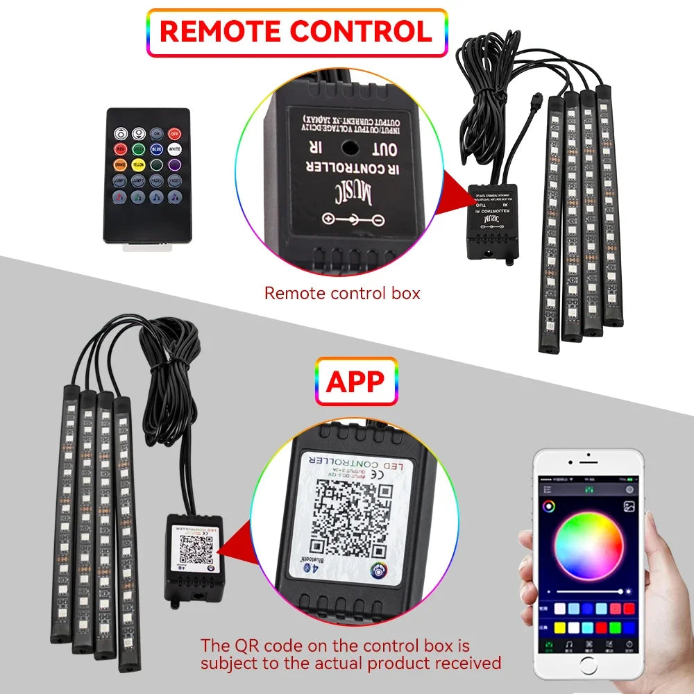 Neon 36 48 72 LED Car Interior