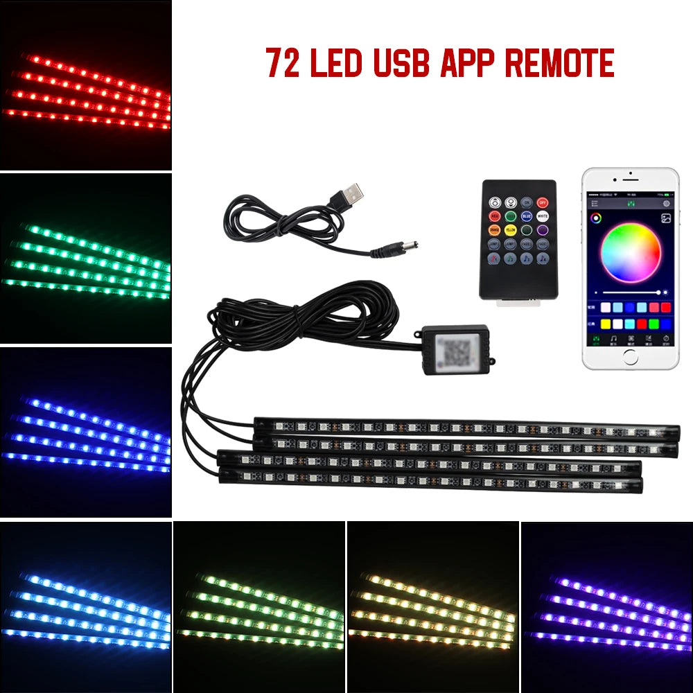 Neon 36 48 72 LED Car Interior